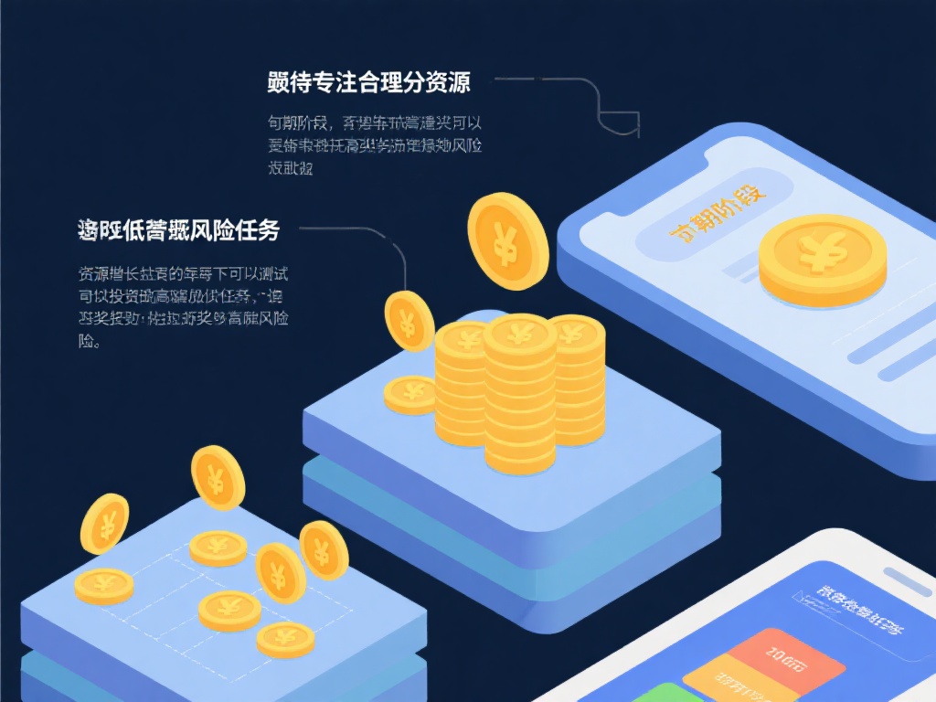保持专注，合理分配资源
初期阶段，专注于低风险任